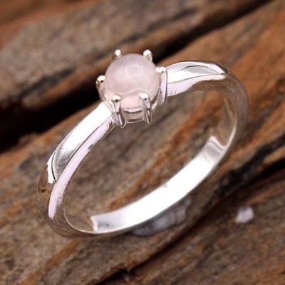 Серебряное кольцо с розовым кварцем, Ювелирные изделия ручной работы из серебра 925 пробы, Подарки для нее, Женское кольцо, Подарок для нее