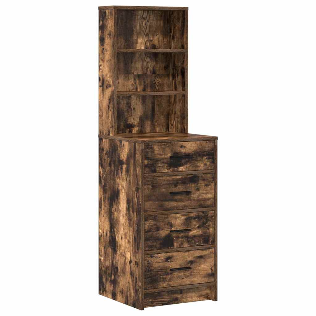 Makeup Table with Shelf Brown 78.5 x 41 x 135 cm Engineered Wood