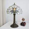12-дюймовая настольная лампа из витражного стекла с абажуром из ракушек в виде пчелы и волны, декоративное освещение для дома, офиса, настольные лампы