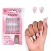 NAILWIND 30 шт. Короткие миндальные накладные ногти "Кошачий глаз" и хромированные, Мягкий гель, Зеркальные дизайны, Глянцевые ногти с клеем для ногтей, Многоразовые, Наклеиваются за 15 секунд