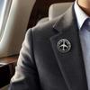 Classic Airplane Lapel Pin Round Hollow Badge Metal Clip Roman Numerals Brooch  Suit Lapel
