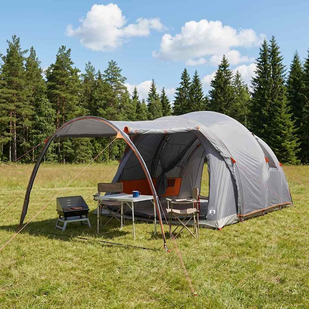 Tunnel Tent with Grey and Orange Roof 370 x 275 x 210 cm