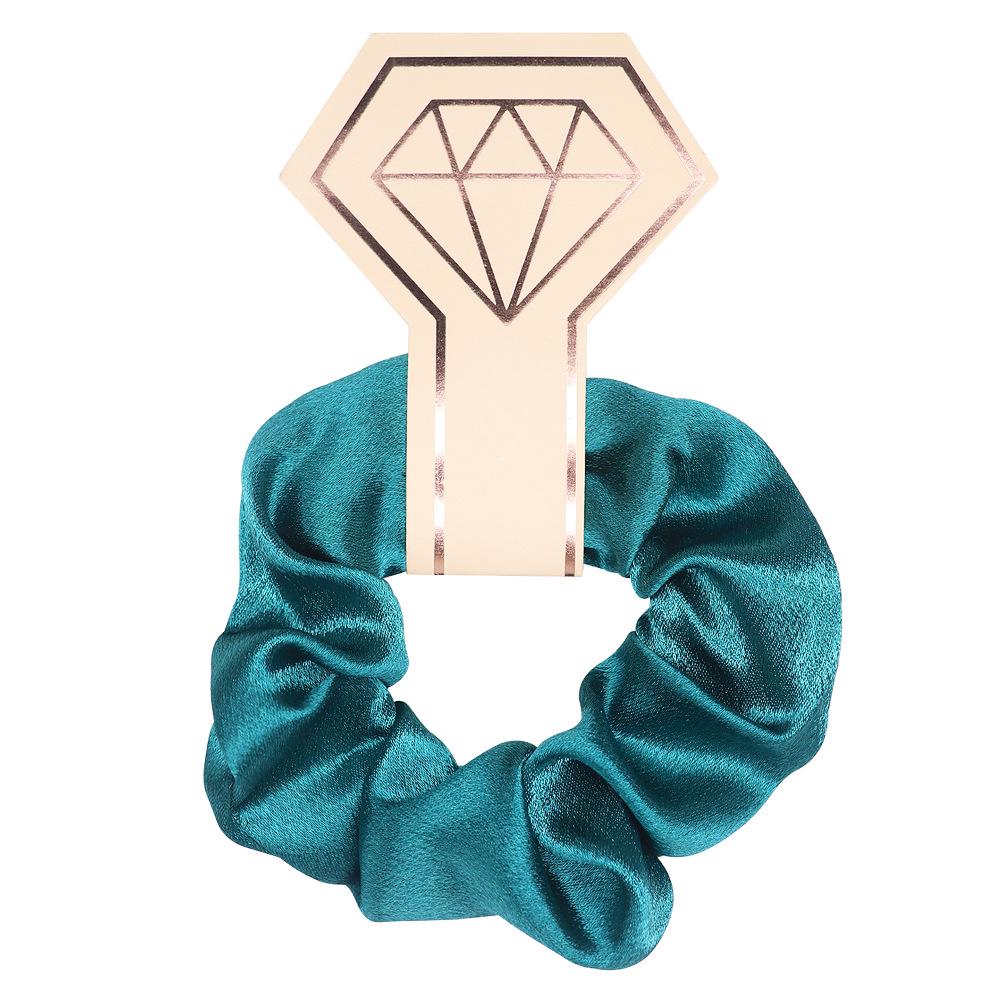 Large Solid Color Satin Fabric Scrunchies for Women's Ponytails