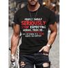 Men's 'Expecting Normal from Me' Slogan T-Shirt – Vintage Crew Neck, Comfort Stretch, Machine-Washable, Summer Essential