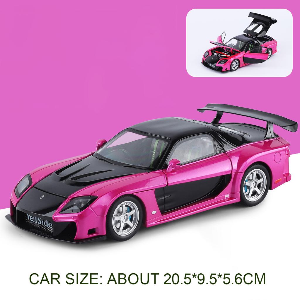 1:24 RX7 GTR-R34 Игрушечные Машинки Сплав Литье под Давлением Миниатюрные Модели Подвеска Четырех Колес Открывающиеся Двери Транспортные Средства Модные Украшения