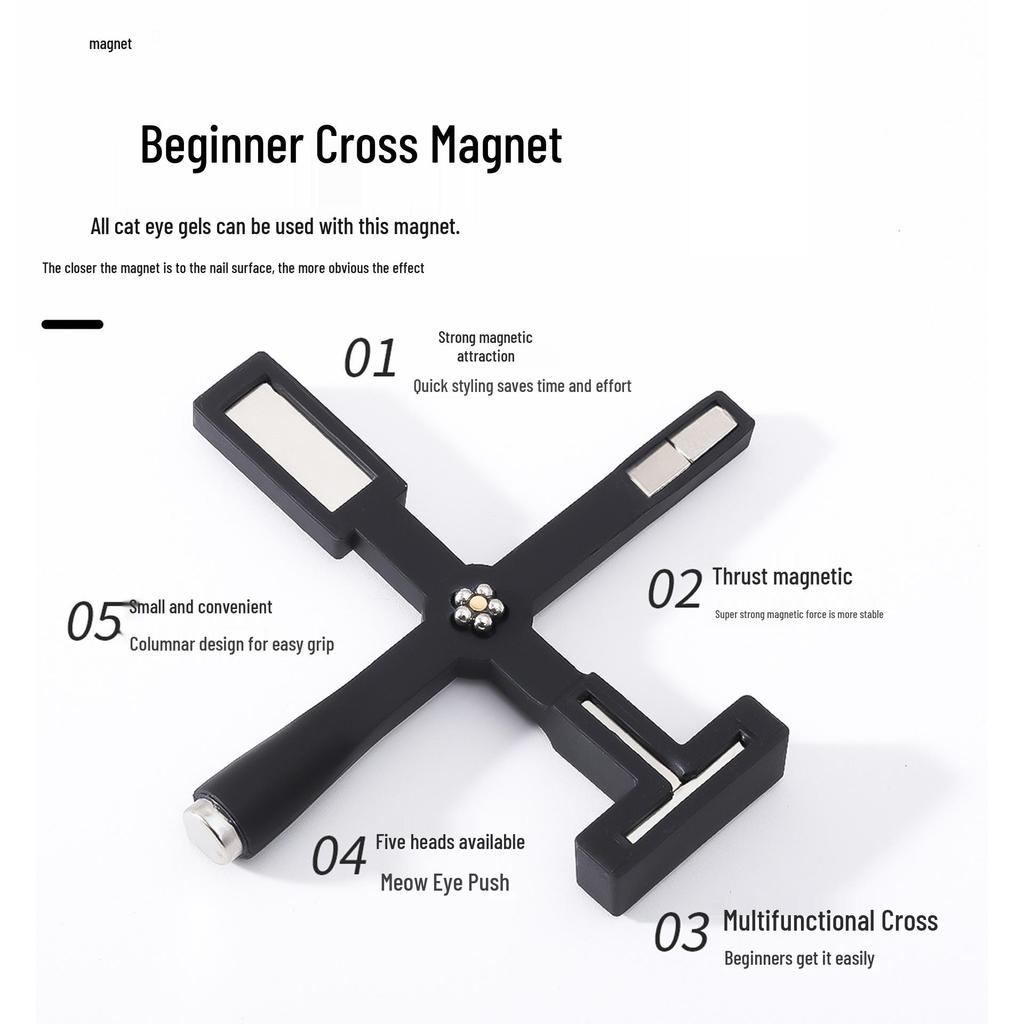 Нейл-арт гель-лак Кошачий глаз 5-в-1 Многофункциональный Кросс-магнит