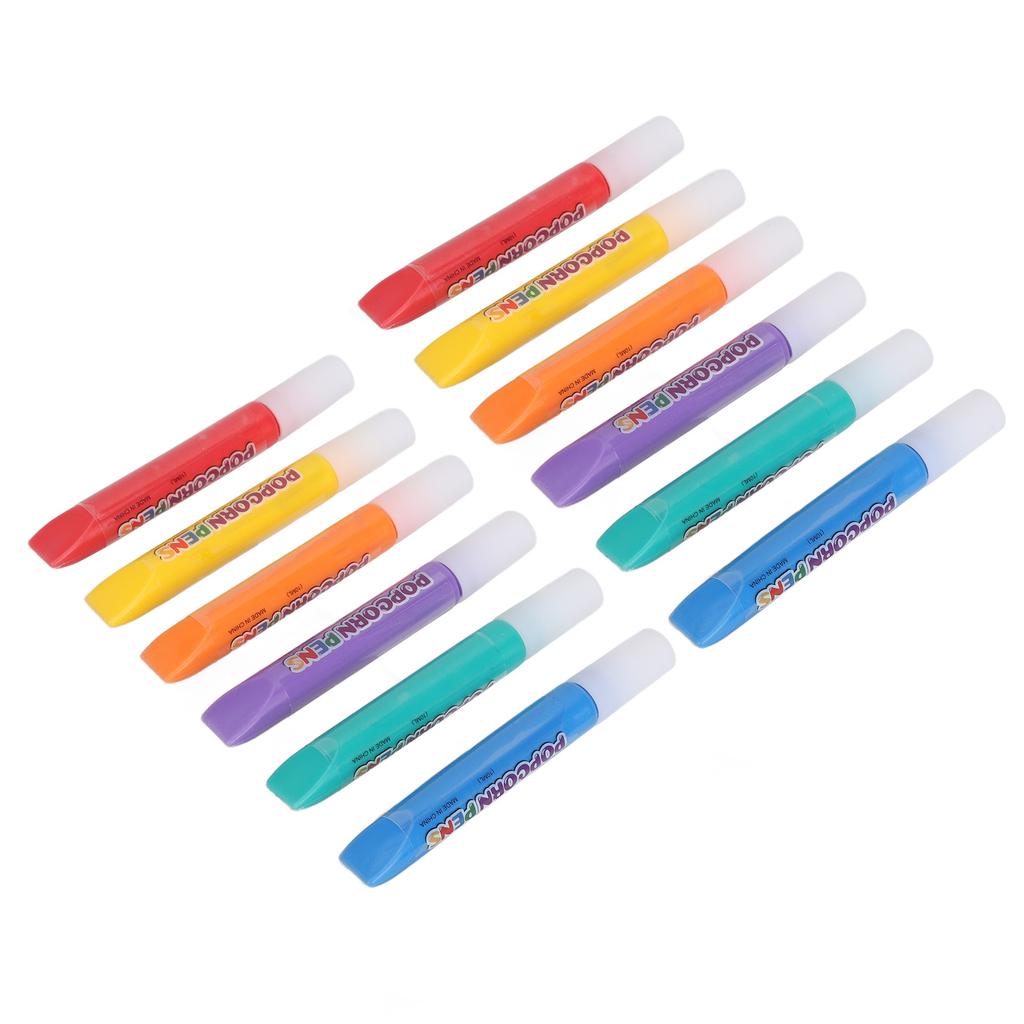 12pcs DIY Bubble Popcorn Drawing Pen Popcorn Color Paint Pen for Greeting Cards Christmas