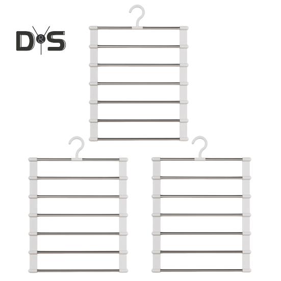 2/3Pcs Trouser Hangers with Rotatable Hooks Space-saving Foldable Design Multipurpose Skirts Scarves Storage Holders