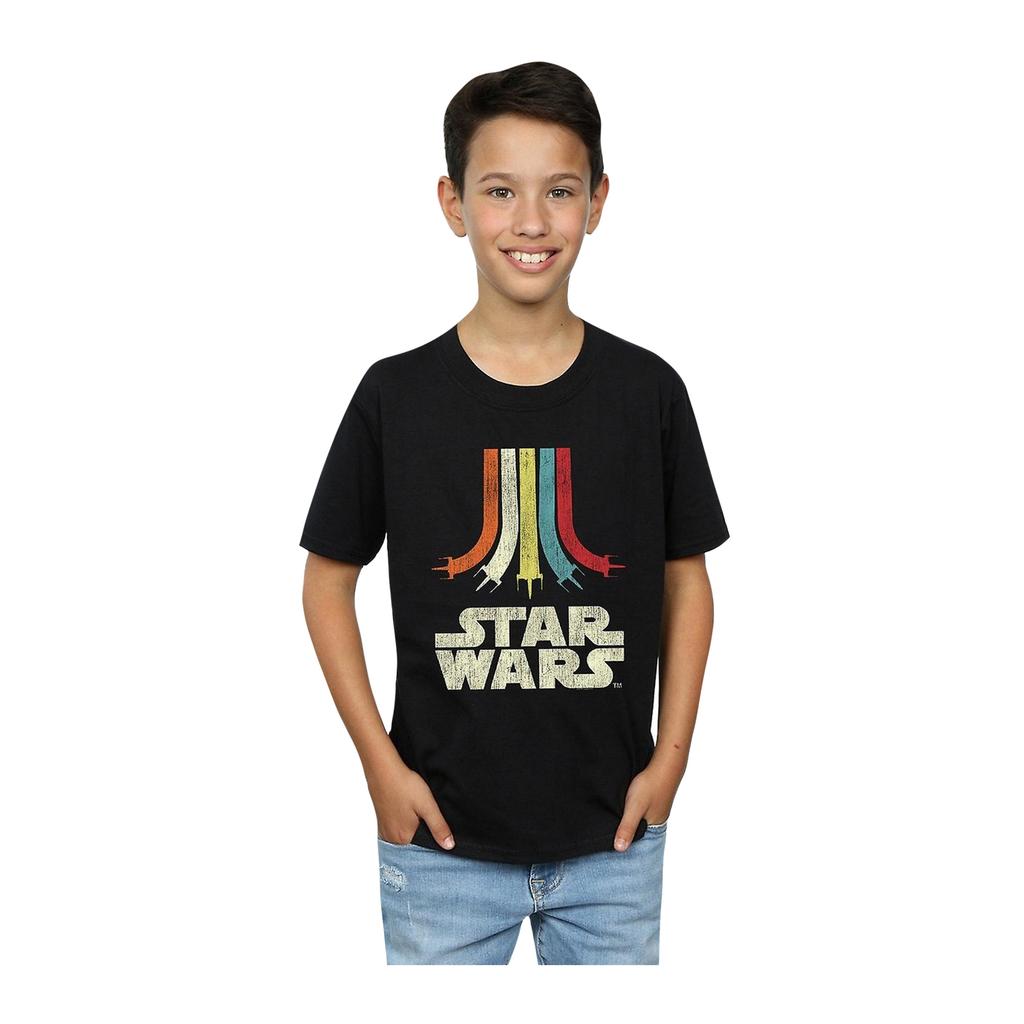 STAR WARS Футболка из хлопка с радужным принтом для мальчиков