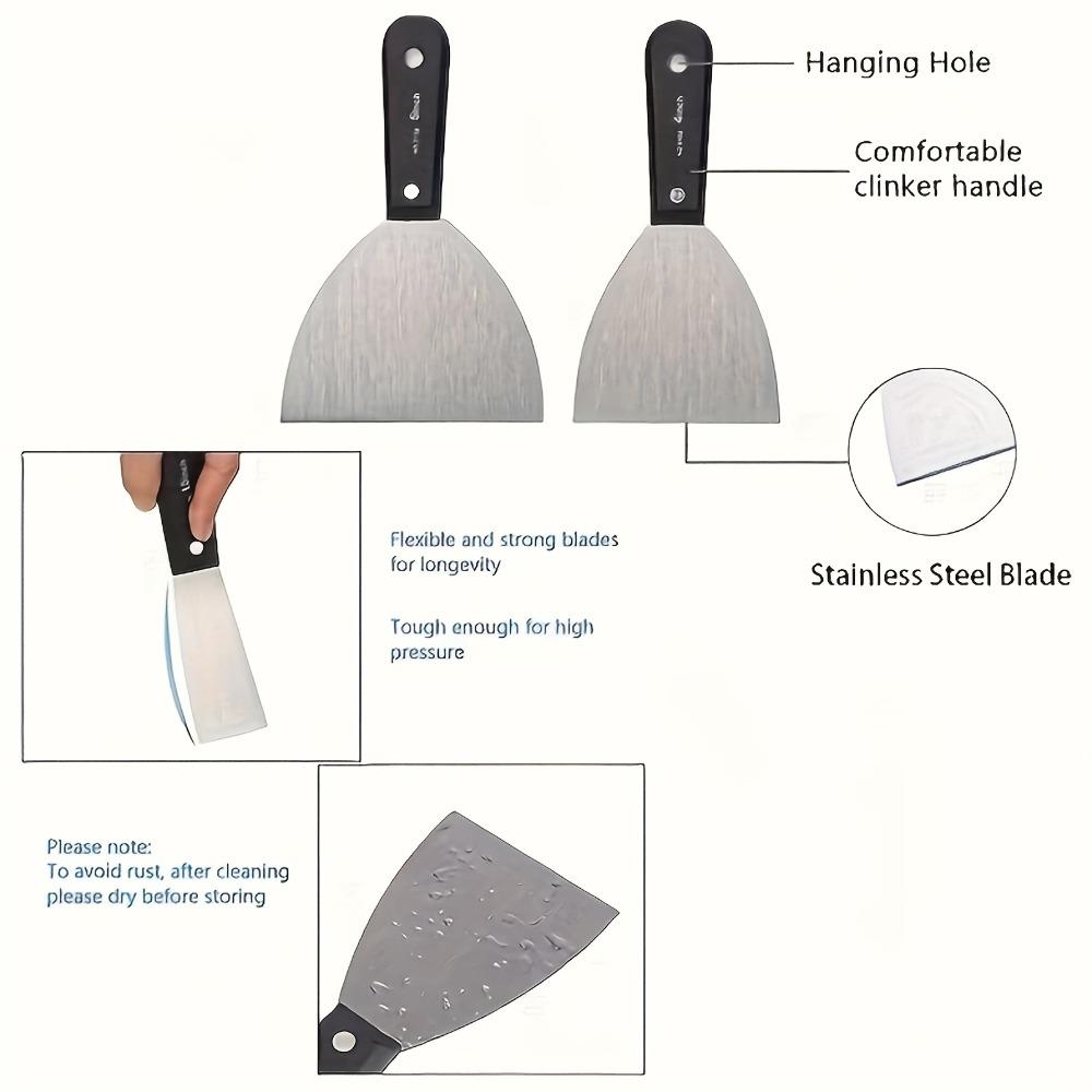 7 Piece Stainless Steel Putty Knife Set with Storage Bag
