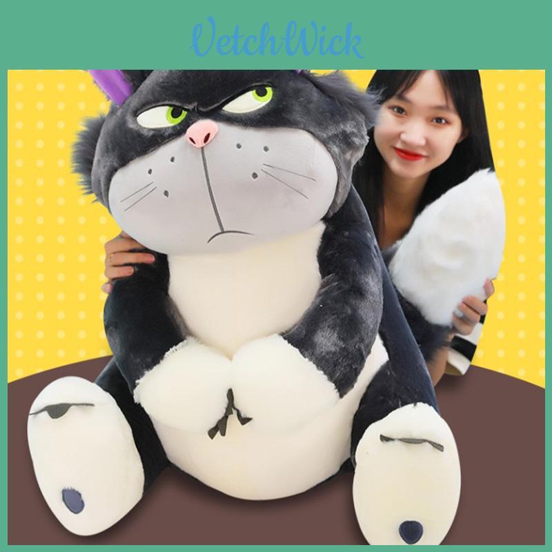 Soft And Huggable Lucife Cat Stuffed Animal Toy In Grey Short Plush 30/45/60/80cm