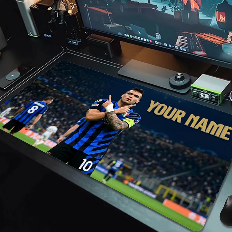 Custom Name Inter Milan Mouse Pad Large Gaming Table Cushion Non-slip Laptop Tablet Big Mousepad XXL Mat Mini PC Playmat With Lock edge_XIA