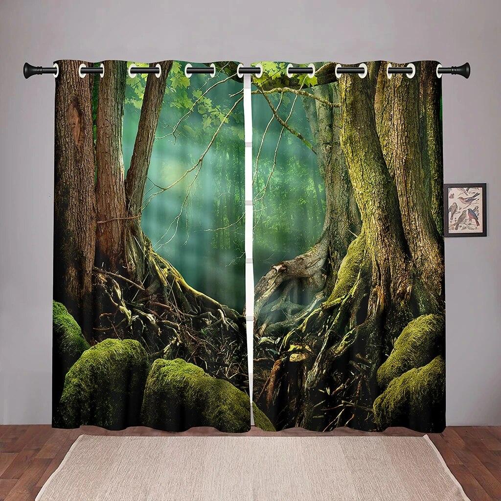 Природа Лес Дерево Листья Плотные Оконные Шторы Для Спальни Гостиная Ванная Комната Кухня Прихожая Высокая Затененность Различные Узоры
