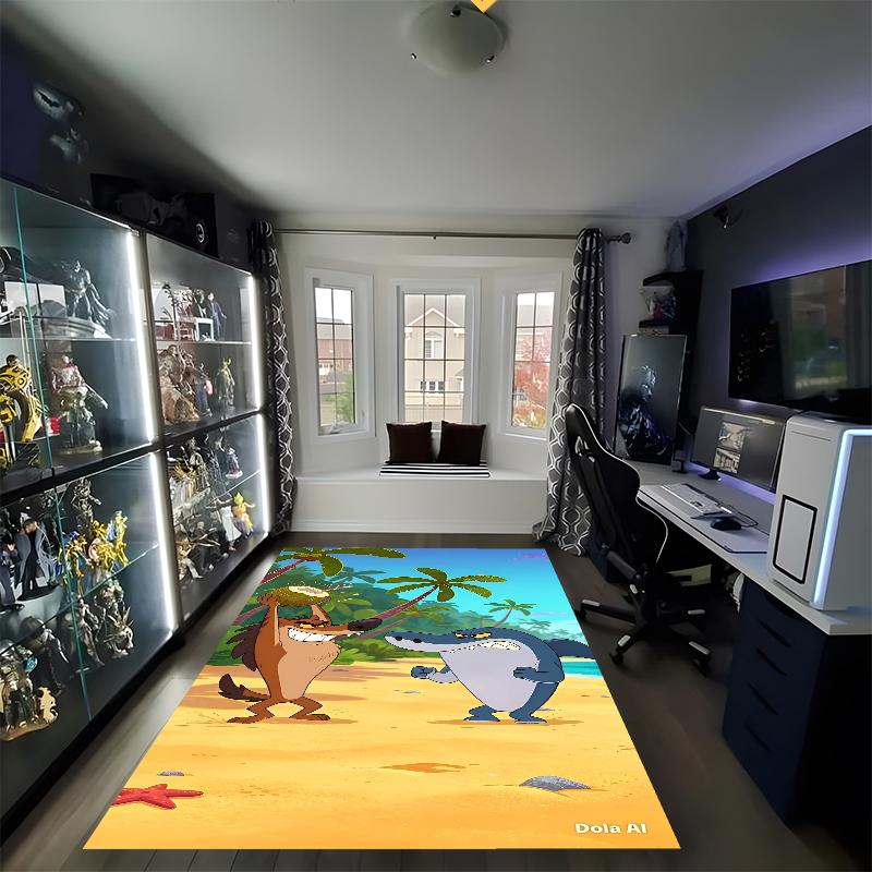 Zig & Sharko Printed Carpet, Rug for Office Chair Living Room Bedroom Kitchen Room Decor Gifts.