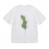 Women's Breathable Classic T-Shirt Botanical Line Art with Letter V Accent Tee