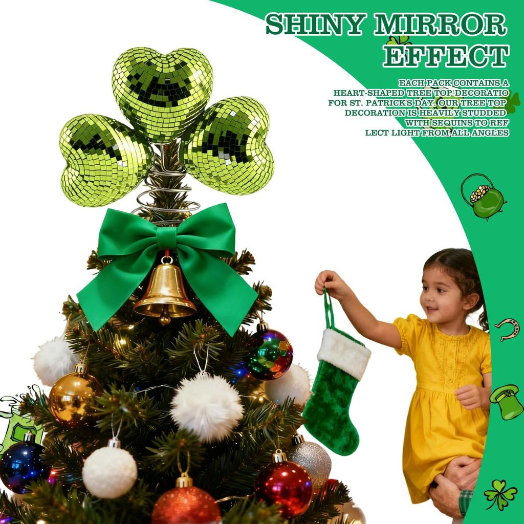 Tree Top Ornament, Disco Sequined Retro Christmas Tree Top Sparkling Decoration