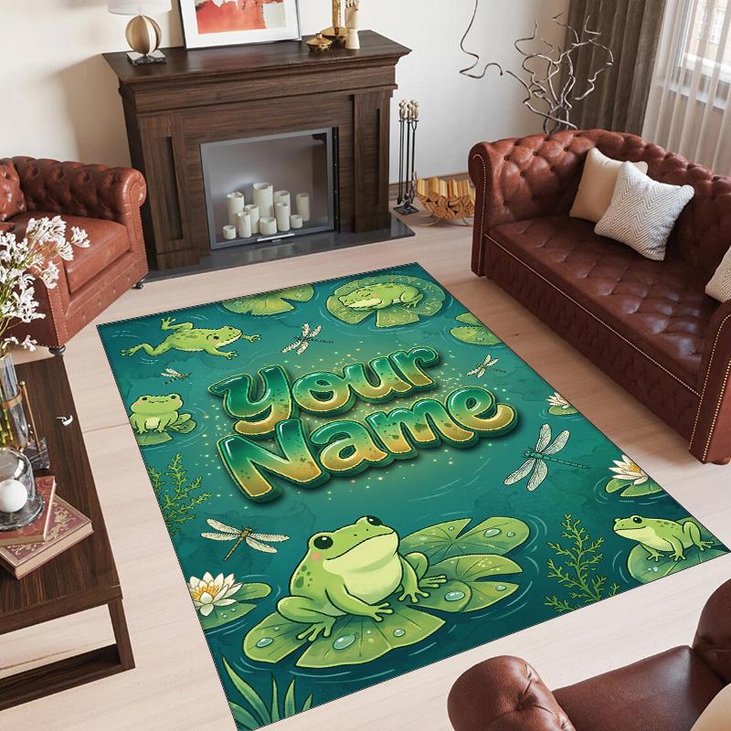 Adventure Travel Theme Crystal Velvet Rug Personalized Custom Name Text Soft Floor Mat Home Decor