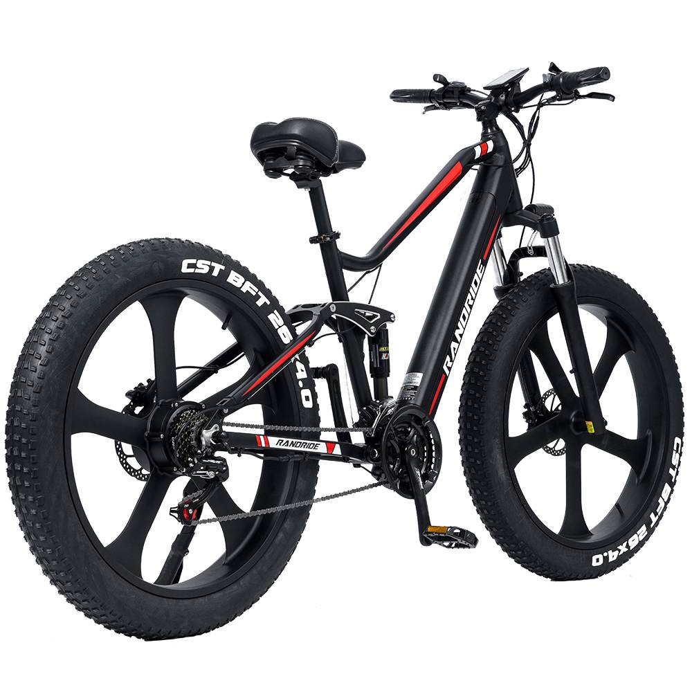 RANDRIDE YX90M 26" Fat Tire E-Bike 1000W 48V13.6Ah, 45km/h Max, 40km Electric / 100km PAS, Hydraulic Brakes