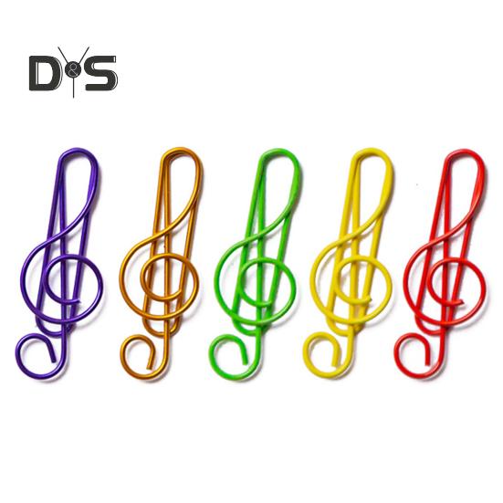 100Pcs Music Note Paper Clips Treble Clef Design Strong Clamping Force Music Page Holders Office School Supplies