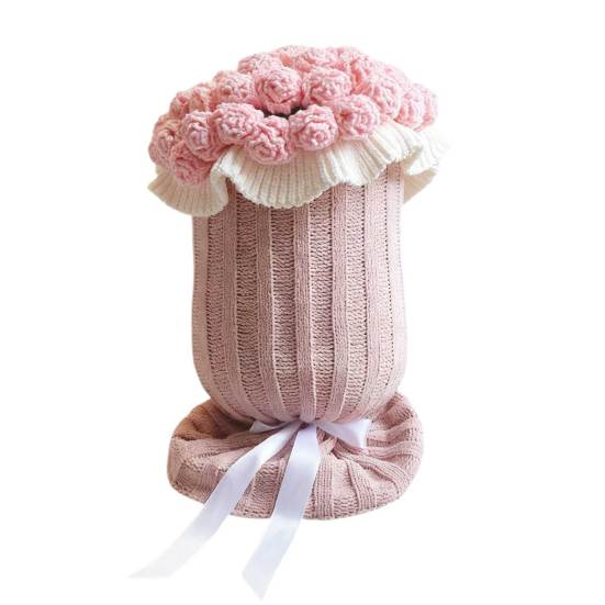 Декоративная вязаная подушка-плед «Букет роз» для дивана, кровати, подарок на День святого Валентина, День матери, Рождество