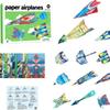12 Крутых Моделей Книга DIY Бумажных Самолетиков Цветная Бумага 36 Листов Наборы Бумажных Самолетиков Креативное Складывание Бумажных Самолетиков