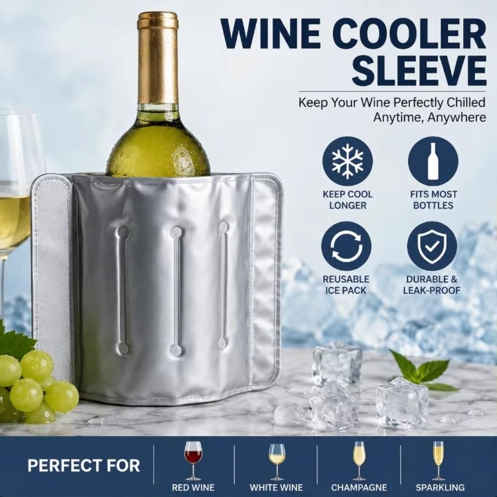 Reusable Insulated Wine Sleeve Refrigerant Gel Bottle Cooler Bag Rapid Gel Cooler Wrap Barbecue