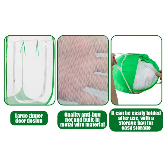 Всплывающий чехол для защиты растений Палатка для защиты растений от заморозков с дверью на молнии Защитное ограждение для растений Чехол от заморозков для комнатных и уличных растений в горшках