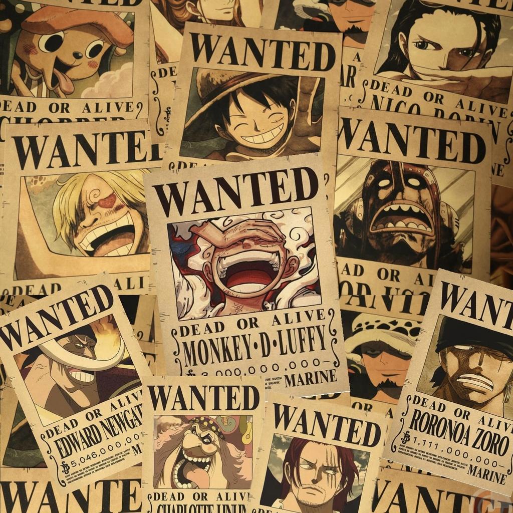 56 шт. Аниме One Piece Постеры Разыскивается Наклейки Для Телефона Ноутбука Гитары Машины Стены Крутые Граффити Наклейки Наклейка Игрушка Декор