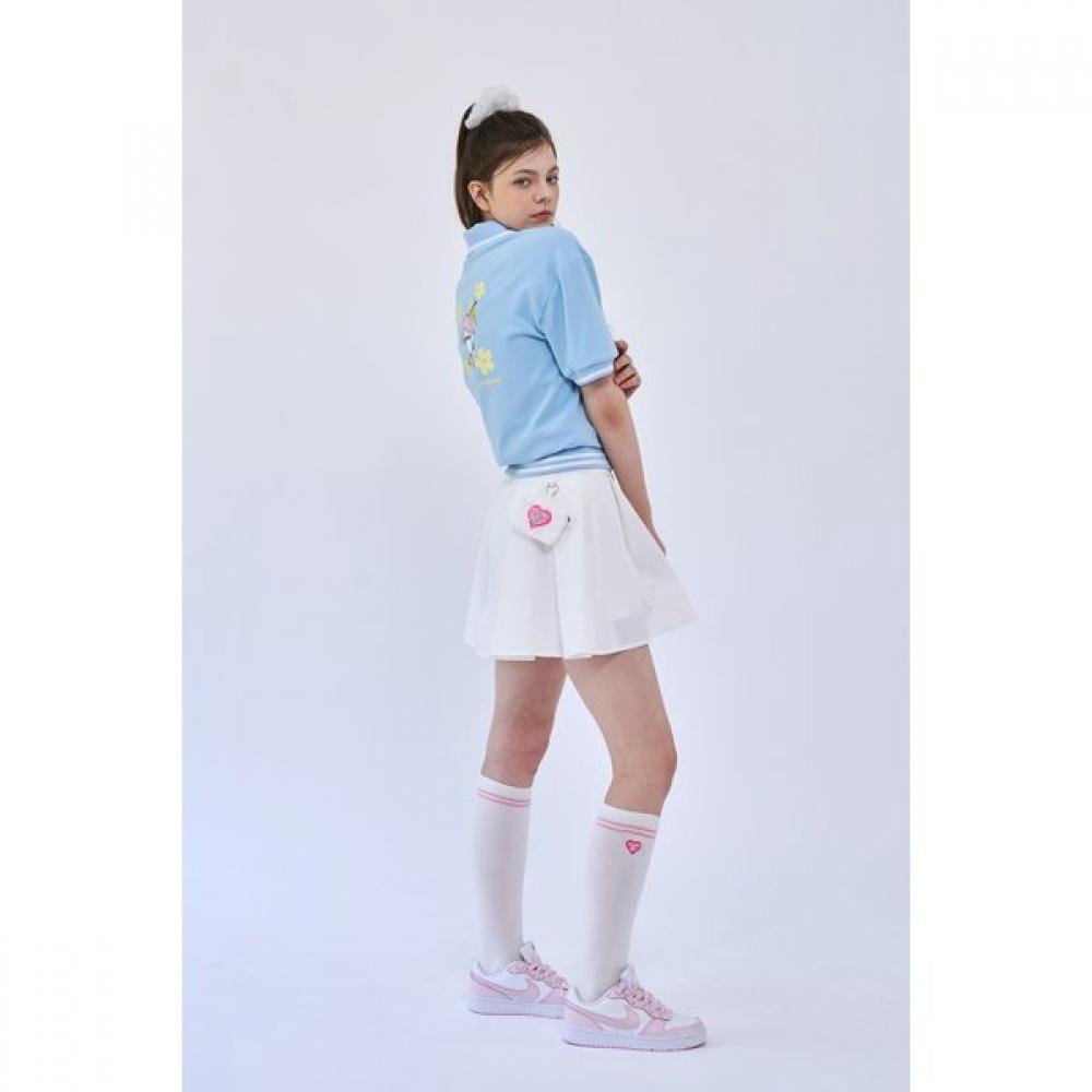 Goxo White Woven Ball Pocket Skirt