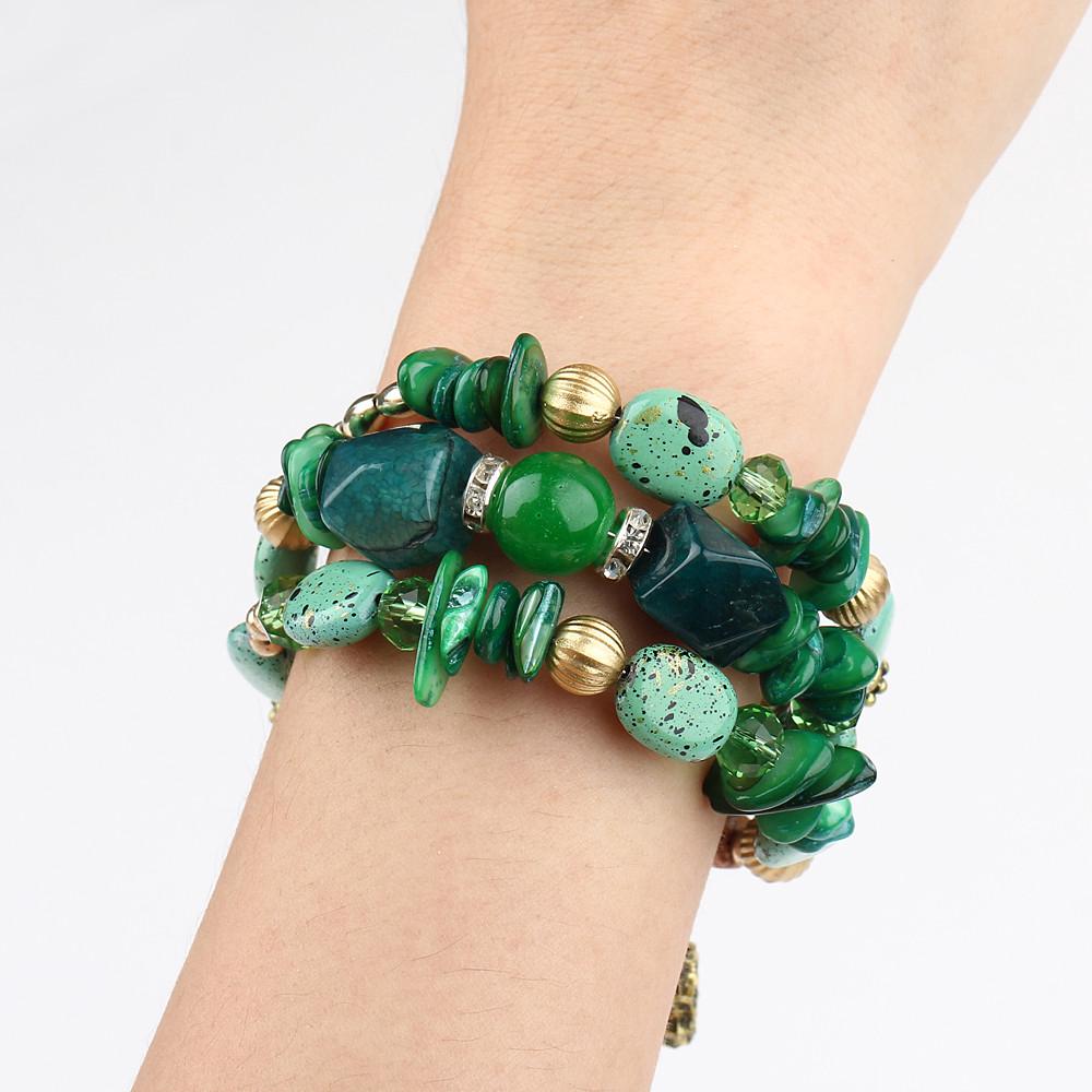 Vintage Colorful Natural Stone Beads Bracelet Bohemian Multilayer Fashion Bracelets for Women and Men Bangles Jewelry