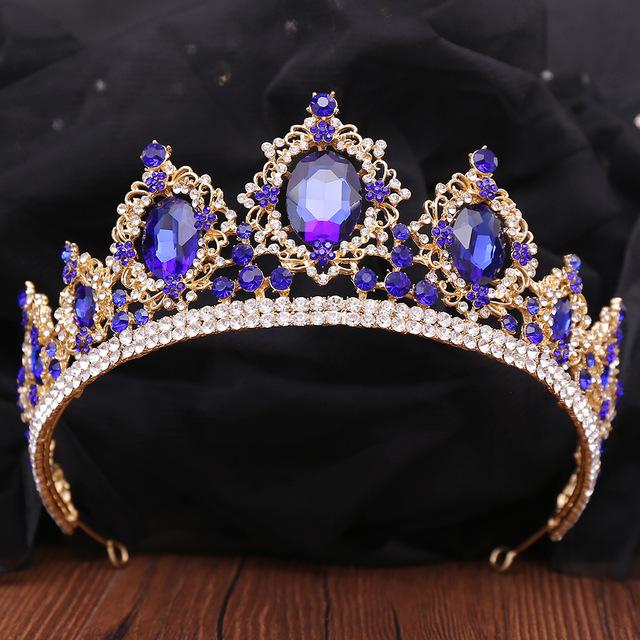 Роскошные большие свадебные диадемы со стразами, корона в стиле барокко, зеленая хрустальная диадема для невесты, повязка на голову, свадебные украшения для волос, аксессуары для платья