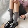 2 Pairs Summer and Autumn Slim MIddle Tube Women's Socks Pure Color Pile Up Versatile Mesh Female Long Sock