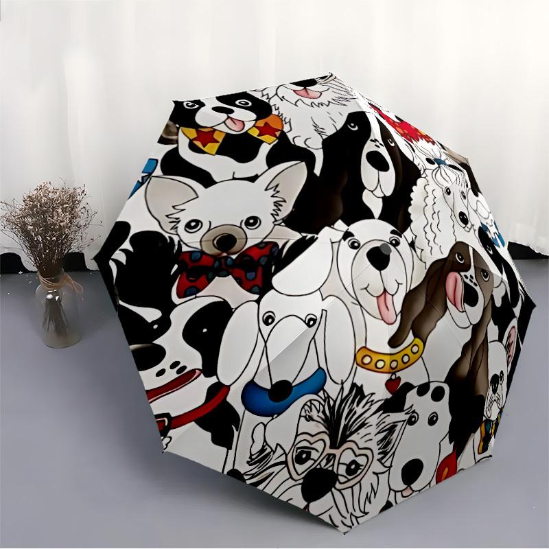 1 шт. Автоматический складной зонт для собак с открыванием/закрыванием, 8 спиц, пластиковая ручка, ветрозащитный, портативный, от солнца, подарки на день рождения и праздники 095
