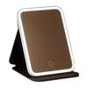 PIENSE LED Stepless Cable Included Mirror, Dimming, Foldable, Compact, Portable, Desktop, Type-C Charging, Multi-Function, (Black)