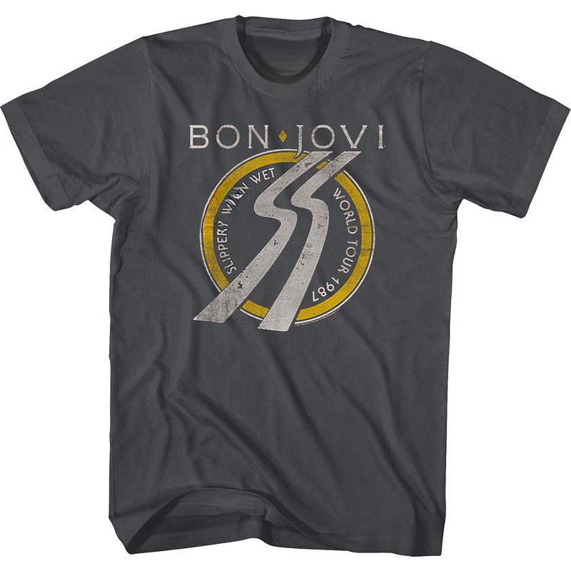 Металлическая повседневная футболка с логотипом рок-группы Bon Jovi для мужчин и женщин, роскошный бренд группы