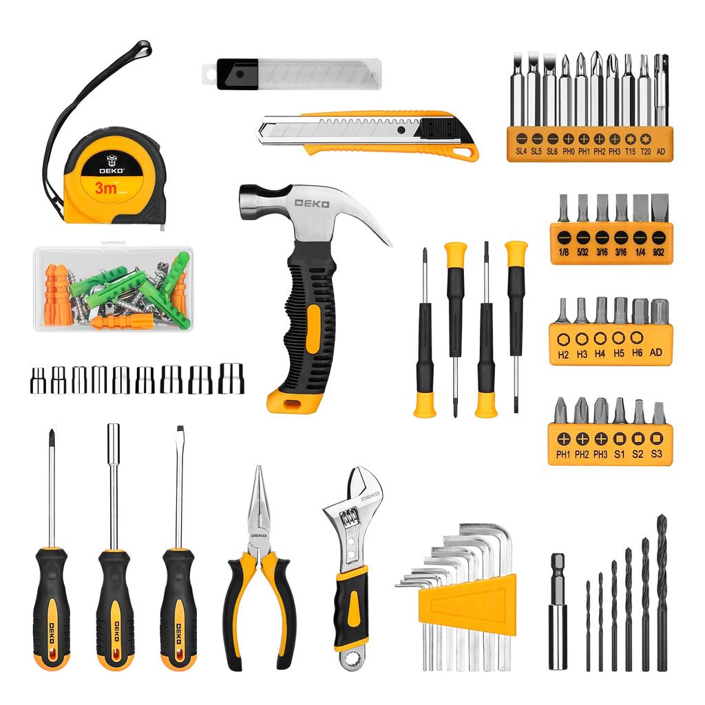 Tool Set with 8V Electric DIY Tool Power Tool Household Tool Furniture Home Carpentry Tool Convenient Storage Case Included 126-Piece Drill, Set,