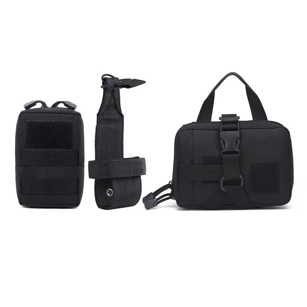 3pcs dog tactical bag set can be fixed on the straps, Multifunctional training bag vest can hang water bottles