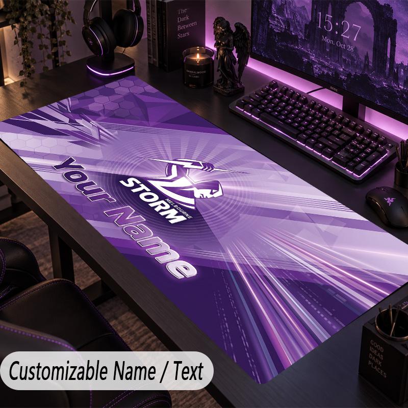 Large Mouse PadMelbourne Storm Custom Name Text Personalized Desk Mat Non Slip Gaming Pad