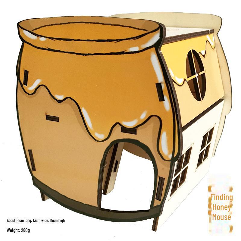 Solid Wood Hamster Play Tunnel: Sports Track, Climbing Stairs, Shelter & Fitness Platform.