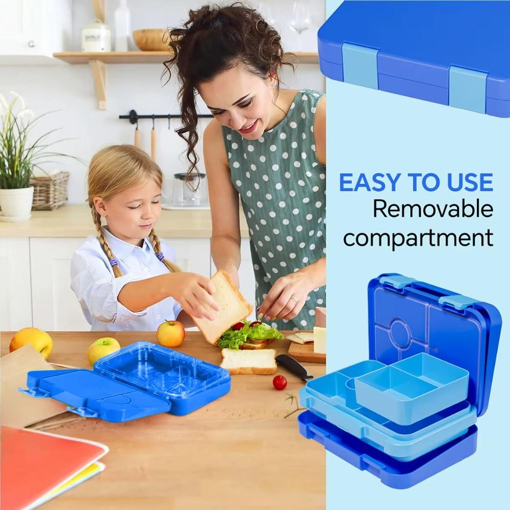 Divided Lunch Box Interlayer Leakproof Storage Box Single-layer Fork Spoon Preservation Box