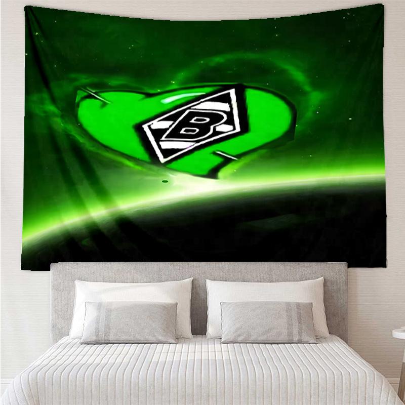 Borussia Monchengladbach logo Tapestry for Bedroom Aesthetic Classroom Tapestries Wall Hanging for Living Room Dorm Office,Ideal Creative Gift