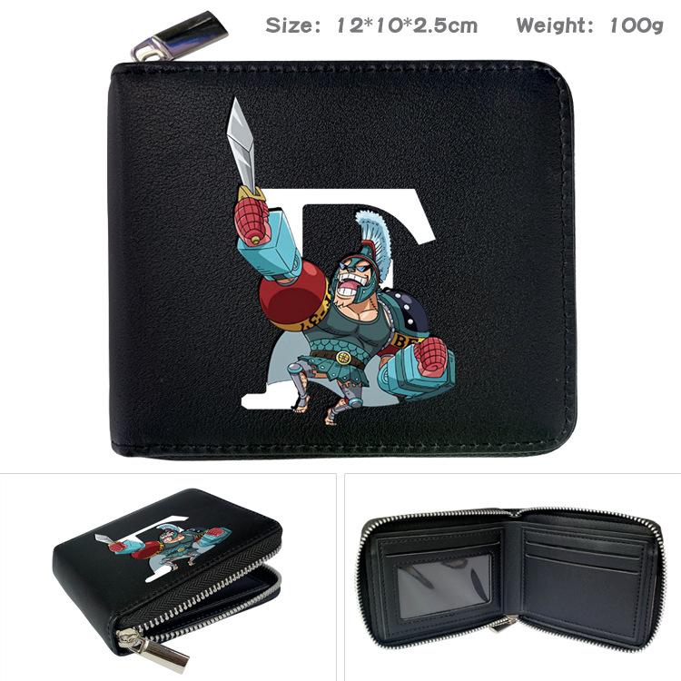 One Piece Anime Zip PU Wallet Luffy Print Short Coin Purse Card Holder
