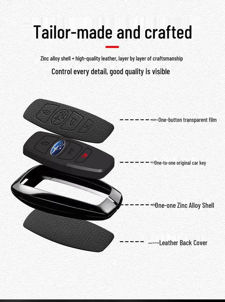 Compatible Subaru Key Case: Full Coverage Protective Shell for Forester, Outback, BRZ, Legacy, XV with Metal Buckle.