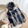 New Scarf Female Autumn and Winter Couple Classic Versatile Student Thickened Long Thermal Plaid Shawl Dual-purpose
