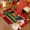 Golden Retriever Christmas Flannel Mat Carpet, Blackboard Blessing Design Pet Mat Non-Slip for Living Room Bedroom Office Decor