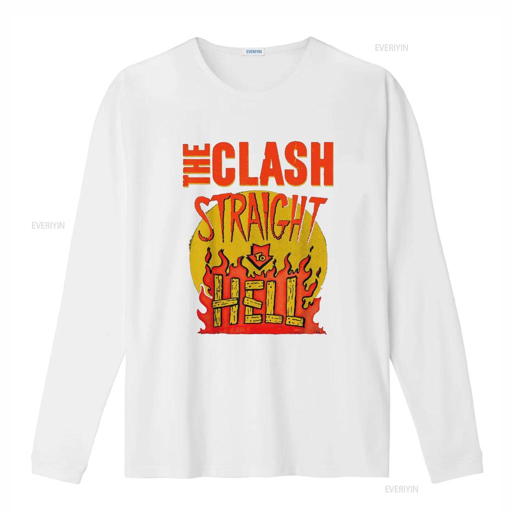 The Clash Straight To Hell T Shirt vintage Washed Versatile Stylish designer clothes Slightly Casual Soft homme Unisex
