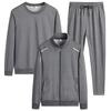 New Spring and Autumn Middle-aged Sports Suit Men's Cardigan Sweater Casual Three-piece Set Large Size Dad Suit Autumn