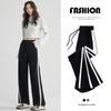 Gray Sweatpants Women's Spring and Autumn High Waist Loose Straight Casual Sweatpants Small Wide Leg Pants Women
