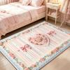 Lolita Style Carpets for Living Room Fluffy Soft Bedroom Decor Girl Carpet Thick Plush Lounge Floor Mat Bedside Bow Pattern Rug