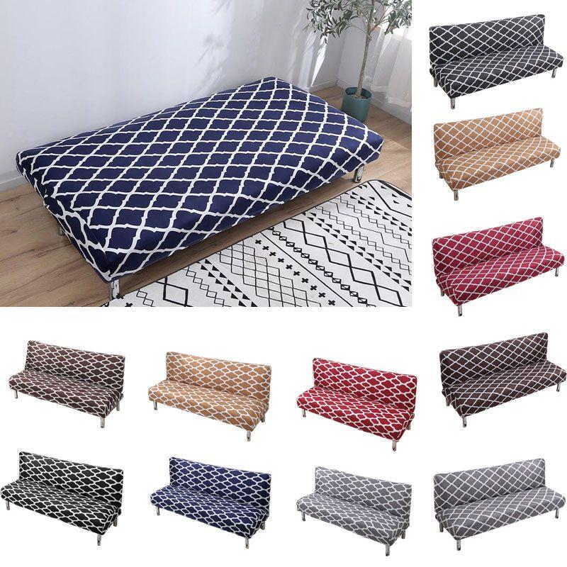 Stylish Wrinkle Resistant Stretch Geometry Sofa Bed Cover For Full Folding Sofas